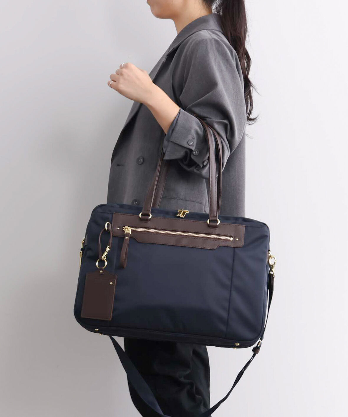 ace.「ace.／エース ビエナ3 B4 15.6インチサイズ トートバッグ エキスパンド レディースビジネス  68703」|トートバッグ|ネイビー