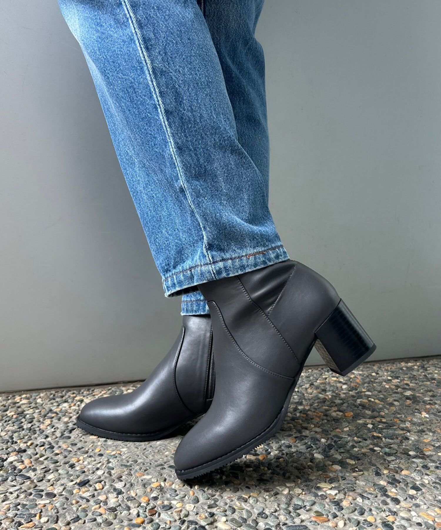 ORiental TRaffic「【 美脚 】 チャンキー ヒール ミドル ブーツ/31408 ヒール6ｃｍ 太ヒール 定番人気」|ショートブーツ|