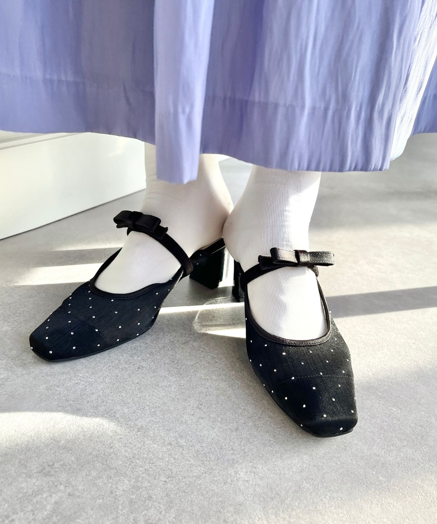 ORiental TRaffic「ラインストーンチュールミュール/41126」|パンプス|