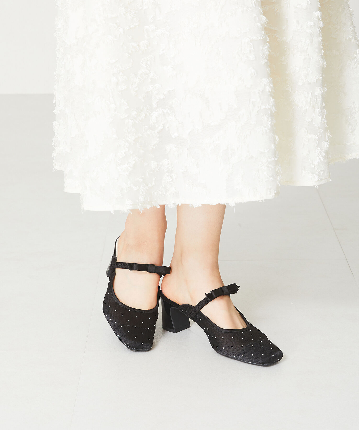 ORiental TRaffic「ラインストーンチュールミュール/41126」|パンプス|