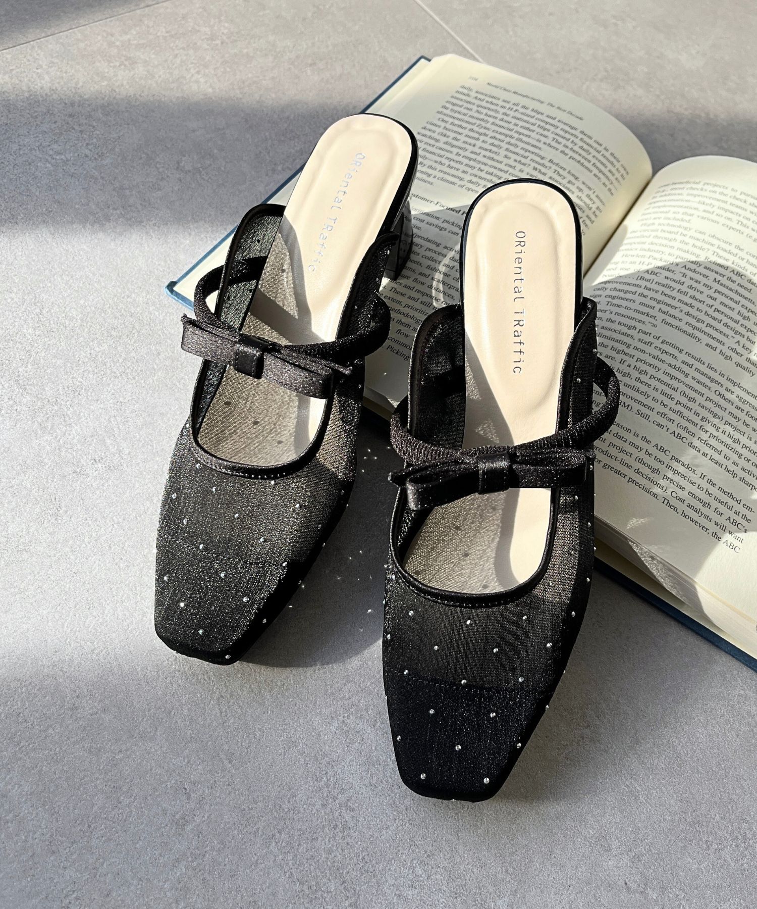 ORiental TRaffic「ラインストーンチュールミュール/41126」|パンプス|