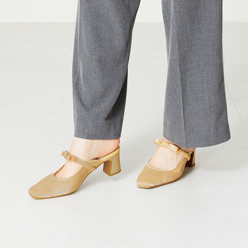 ORiental TRaffic「ラインストーンチュールミュール/41126」|パンプス|ORANGE