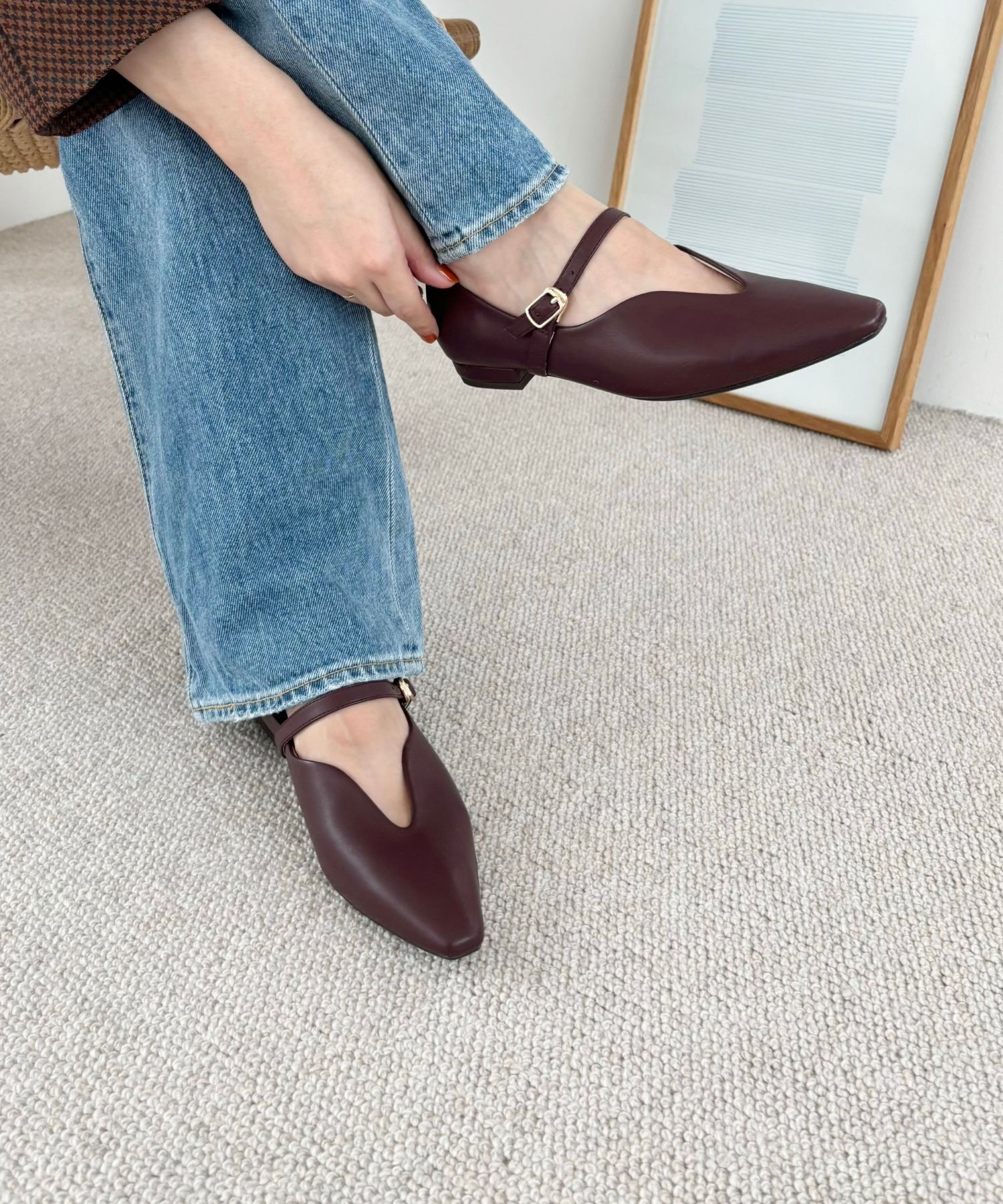 ORiental TRaffic「ベルト デザイン フラットパンプス /45302  ベーシック  シンプル ストラップパンプス」|パンプス|