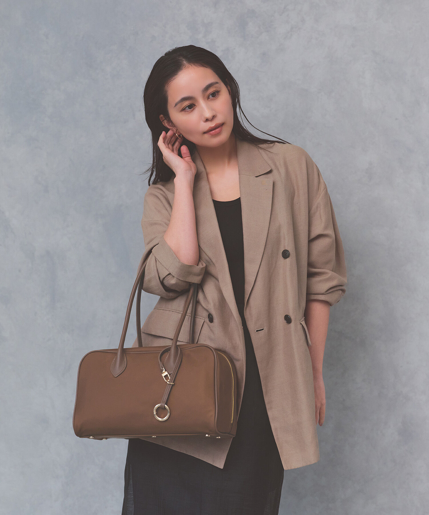 TOPKAPI BREATH「【Breath TOPKAPI】PRIM プリム ナイロン ロングハンドル  トート チャーム付き 【撥水】」|トートバッグ|