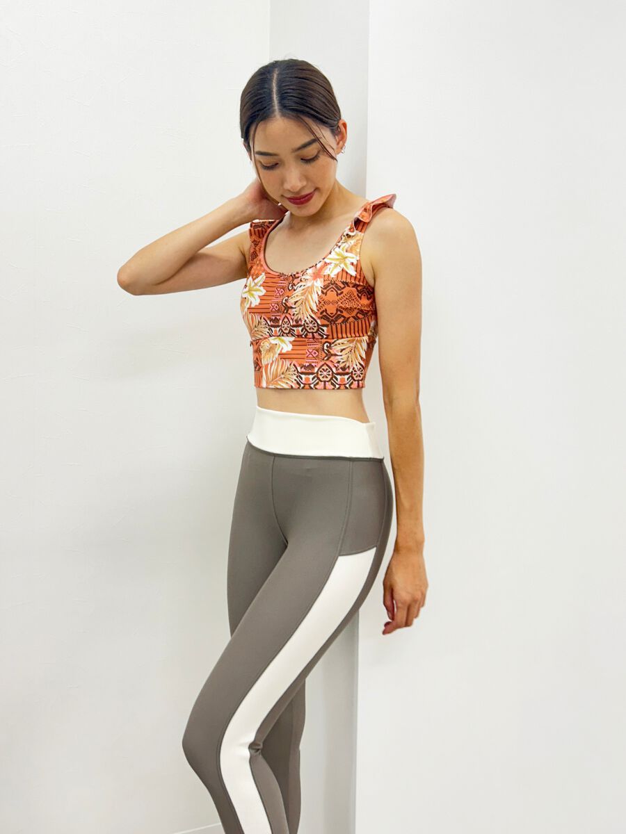 ALBOVE「バイカラー異素材ミックスデザインレギンス」|ショーツ|