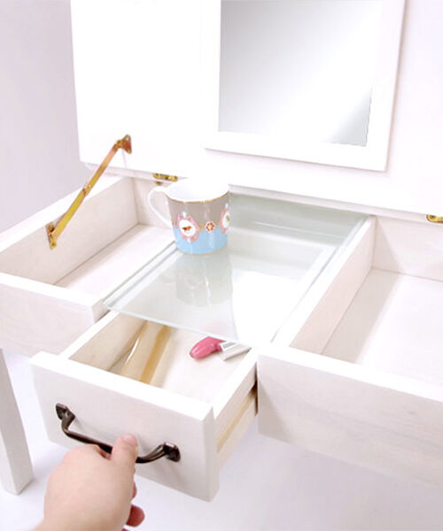  「カントリー＆アンティーク調　ドレッサーテーブル」|ミラー|