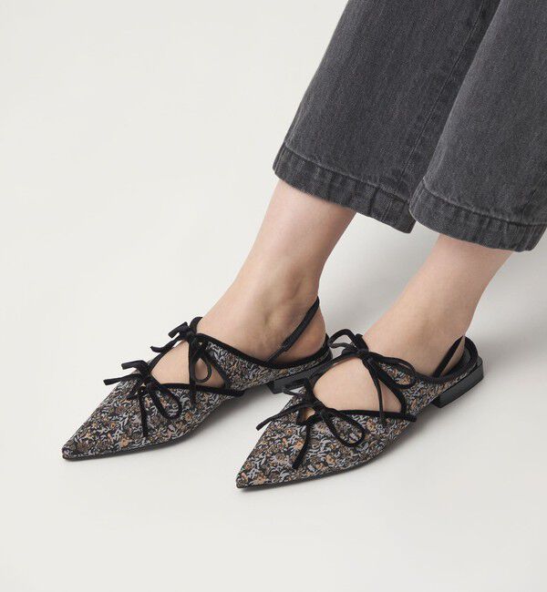 SY UNITED ARROWS「＜SY＞ポインテッド リボン バックベルト フラット15&uarr;」|パンプス|