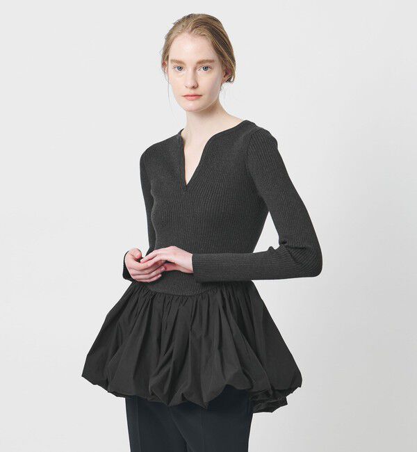 AEWEN MATOPH「＜AEWEN MATOPH＞バルーンコンビ 二ットプルオーバー ‐ ウォッシャブル ‐」|ニット・セーター|