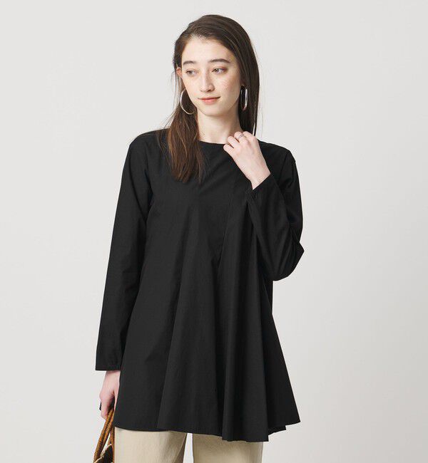 UNITED ARROWS「バイアス フレア チュニック ブラウス ‐ウォッシャブル‐」|シャツ・ブラウス|NAVY