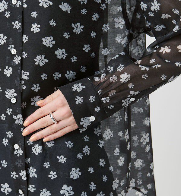 UNITED ARROWS「プリント バンドカラー シャツ」|シャツ・ブラウス|