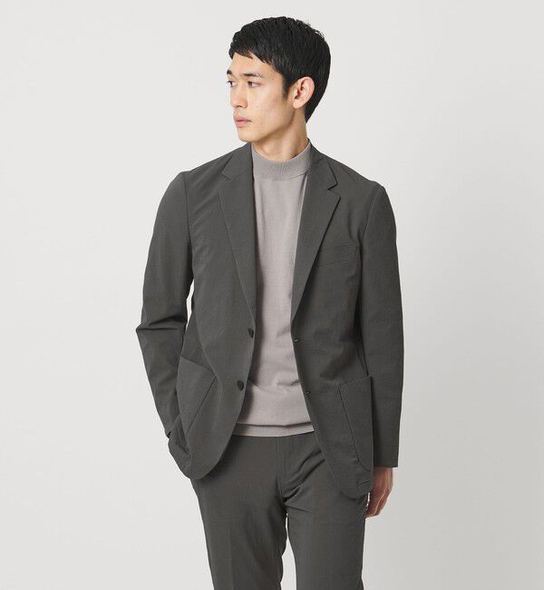 UNITED ARROWS「ドビー 2ボタン シングル テーラードジャケット UA COZY　ウォッシャブル　タテヨコストレッチ　防しわ　撥」|テーラードジャケット|