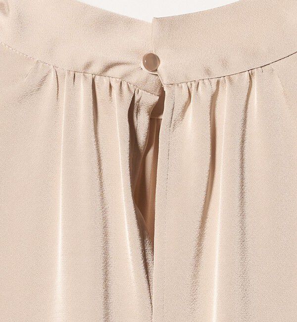 UNITED ARROWS green label relaxing「サテン スタンドネック ギャザー ブラウス」|シャツ・ブラウス|