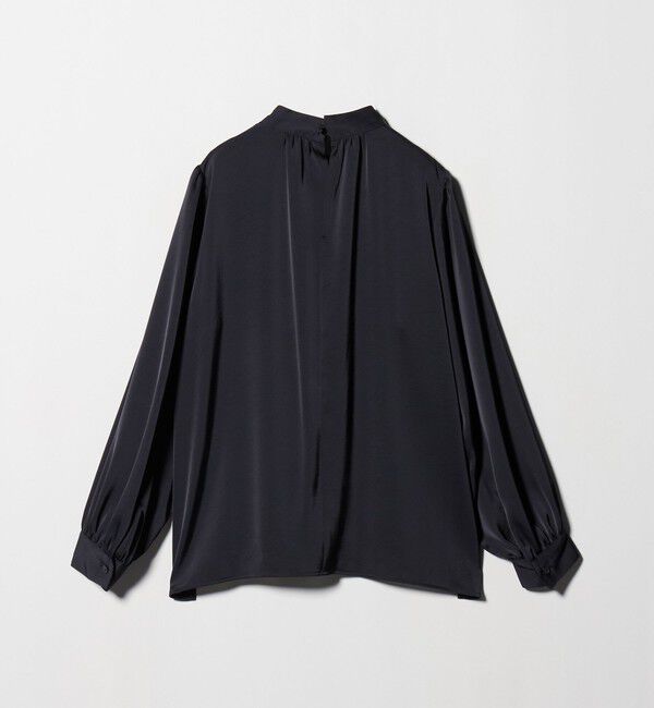 UNITED ARROWS green label relaxing「サテン スタンドネック ギャザー ブラウス」|シャツ・ブラウス|