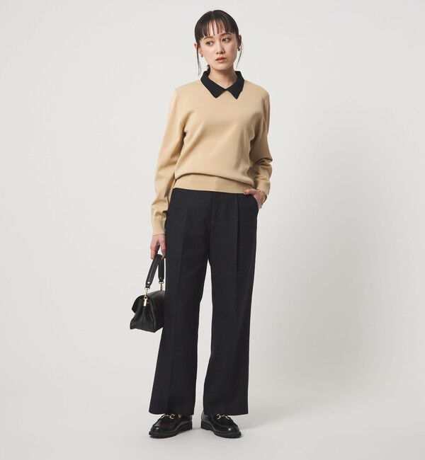 UNITED ARROWS green label relaxing「襟付き ロングスリーブ プルオーバー ニット ウォッシャブル」|ニット・セーター|