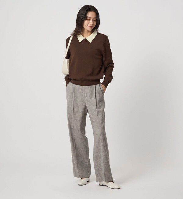 UNITED ARROWS green label relaxing「襟付き ロングスリーブ プルオーバー ニット ウォッシャブル」|ニット・セーター|