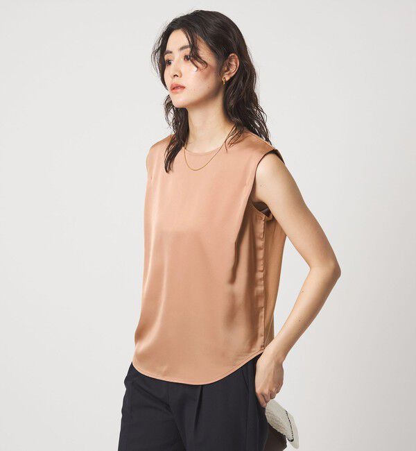 UNITED ARROWS green label relaxing「サテン ドッキング ラウンドヘム タンクトップ カットソー」|Tシャツ・カットソー|