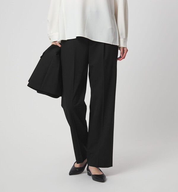 UNITED ARROWS green label relaxing「［size SHORT/TALLあり］カチリラ ストレート パンツ ブラック」|スラックス|BLACK