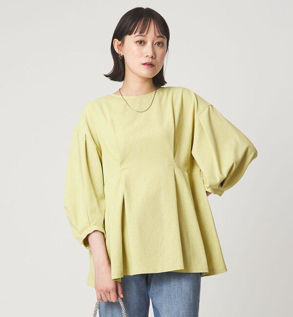 UNITED ARROWS green label relaxing「ウエスト タック ブラウス UVカット 通気性」|シャツ・ブラウス|YELLOW