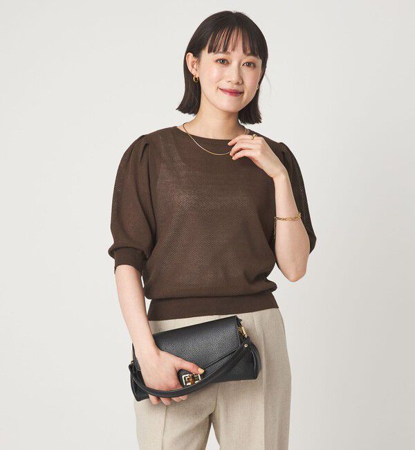 UNITED ARROWS green label relaxing「ハニカム タック スリーブ プルオーバー ニット」|ニット・セーター|