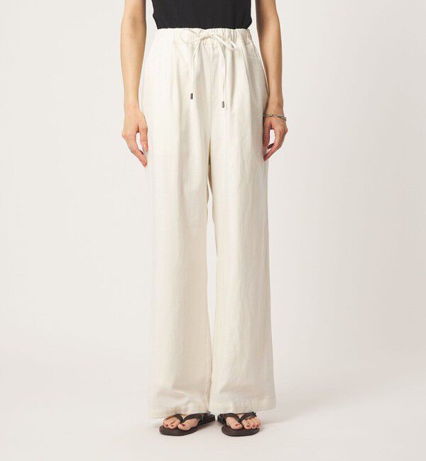 UNITED ARROWS green label relaxing「BREEZE LINEN ブリーズリネン ワイド パンツ オフホワイト ドット」|その他|