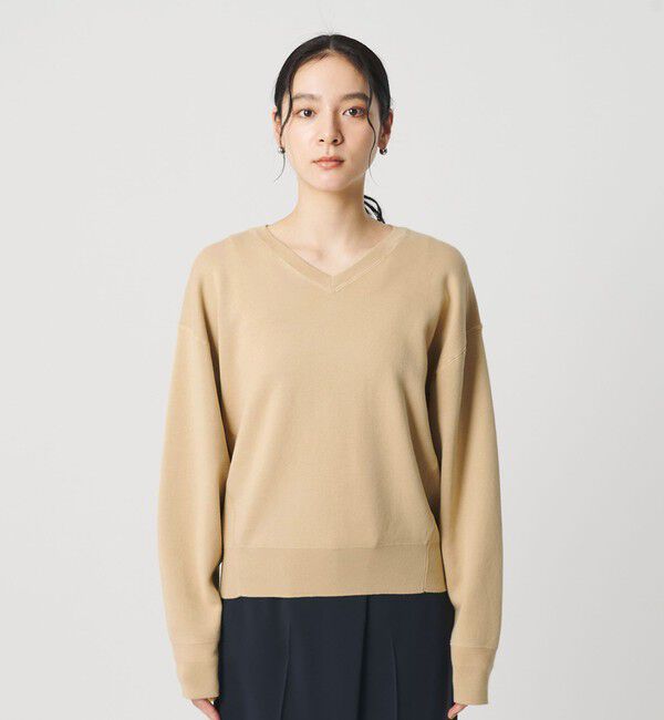 BEAUTY&YOUTH UNITED ARROWS「ソフトコットン Vネック スムース ニットプルオーバー ウォッシャブル」|ニット・セーター|