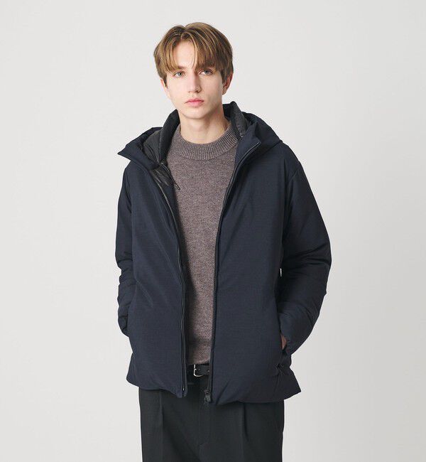 BEAUTY&YOUTH UNITED ARROWS「小松マテーレ シャンブレー フード ダウンジャケット 700FP 撥水機能」|ダウン|NAVY