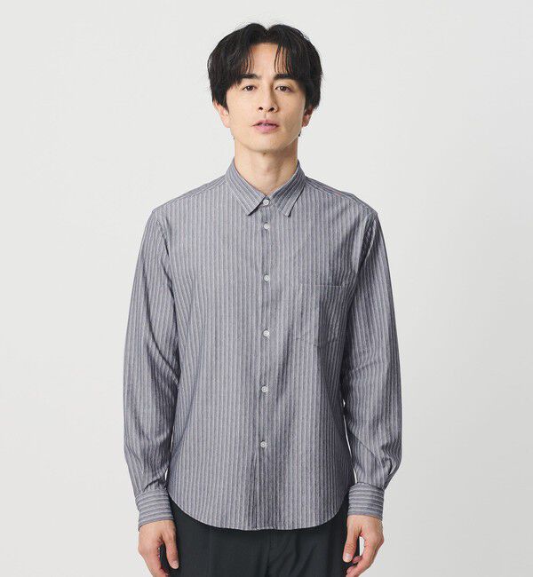 BEAUTY&YOUTH UNITED ARROWS「クイック ストレッチ ストライプ レギュラー シャツ SLIM型 吸水速乾機能付き」|シャツ・ブラウス|