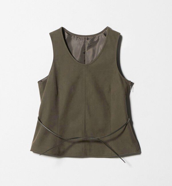 ATTISESSION「＜ATTISESSION＞スエードライク ナローベルト トップス」|ベスト・ジレ|