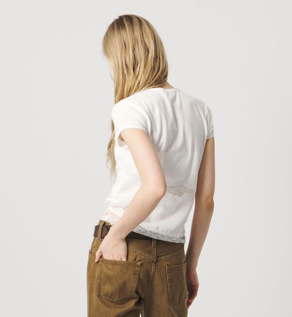 ATTISESSION「＜ATTISESSION＞レース ドッキング Tシャツ」|Tシャツ・カットソー|