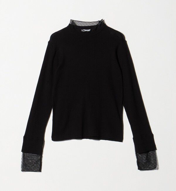 BEAUTY&YOUTH UNITED ARROWS「【WEB限定 Wardrobe DAILY MINIMAL】レースコンビ リブニットプルオーバー ウォッシャブル」|ニット・セーター|