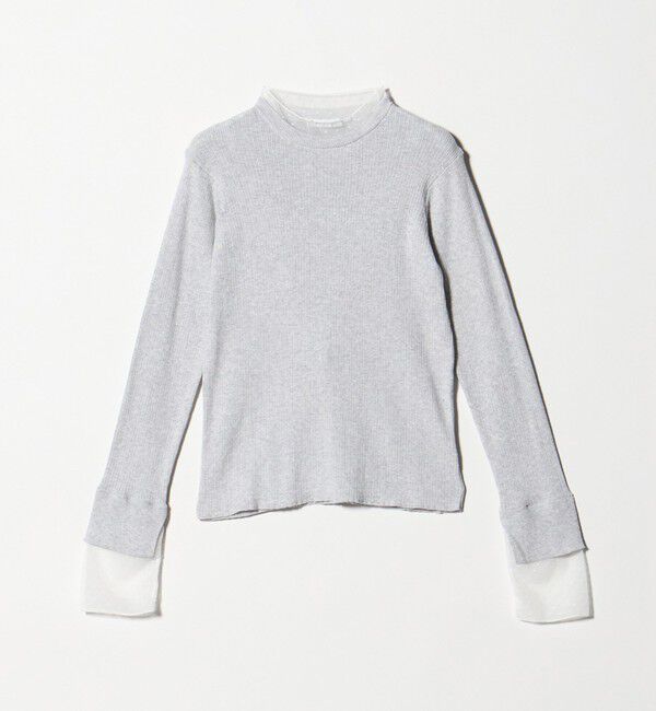BEAUTY&YOUTH UNITED ARROWS「【WEB限定 Wardrobe DAILY MINIMAL】レースコンビ リブニットプルオーバー ウォッシャブル」|ニット・セーター|