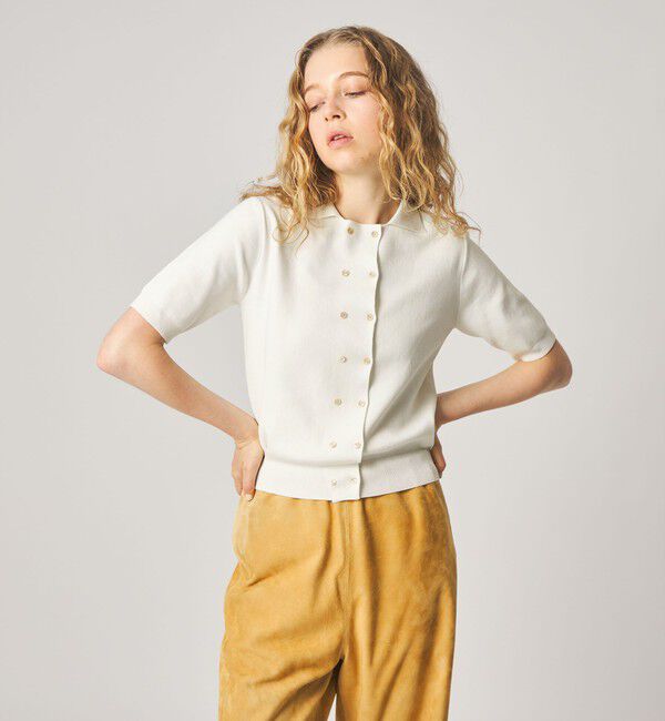 STEVEN ALAN「＜Steven Alan＞ハーフ スリーブ カーディガン」|カーディガン|OFF WHITE