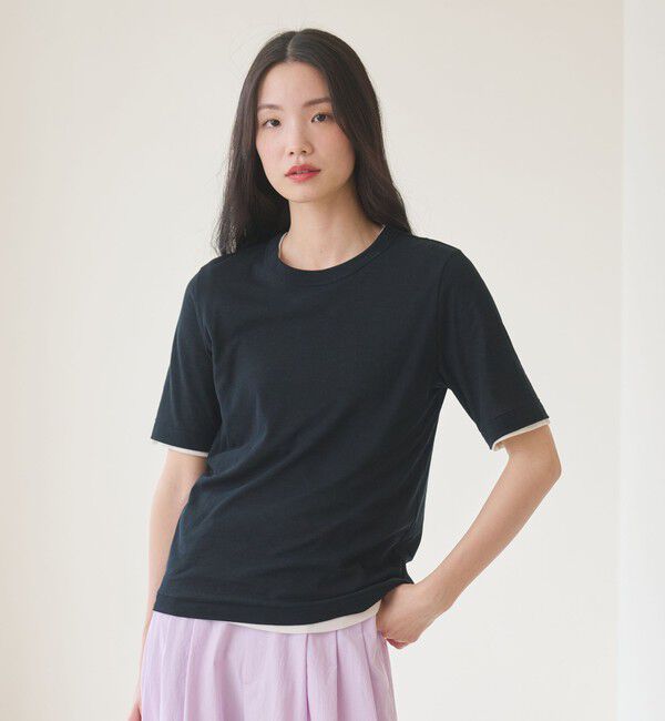 BEAUTY&YOUTH UNITED ARROWS「コットン ソフト シアー フライスTシャツ」|Tシャツ・カットソー|BLACK