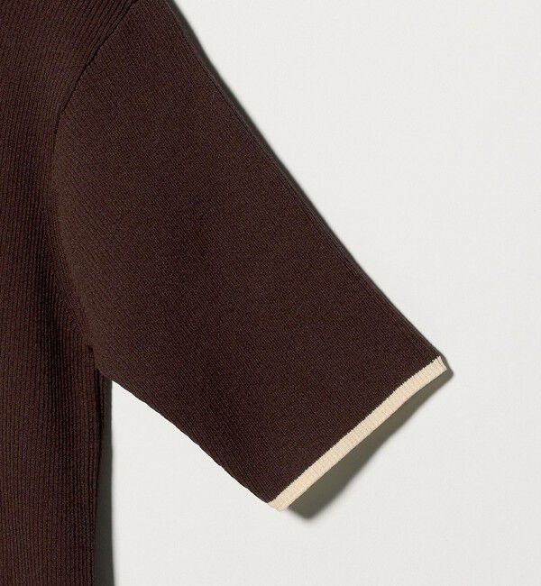 BEAUTY&YOUTH UNITED ARROWS「リブライン ショートスリーブ ニットプルオーバー ウォッシャブル」|ニット・セーター|