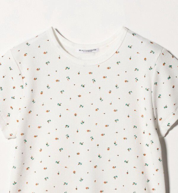 BEAUTY&YOUTH UNITED ARROWS「フラワー ワッフル ショートスリーブTシャツ」|Tシャツ・カットソー|
