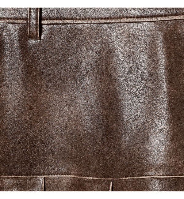 Ray BEAMS 「フェイクレザー プリーツ ミニ スカート」|スカート|