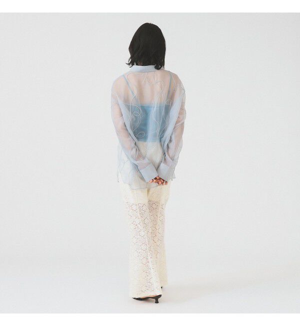 Ray BEAMS 「レース シアー フレア パンツ」|チノ|