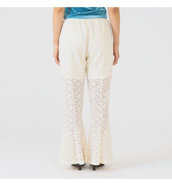 Ray BEAMS 「レース シアー フレア パンツ」|チノ|