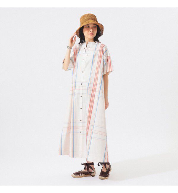 BEAMSBOY「ボーイ ビッグ タータン ワンピース」|ワンピース|IVORY