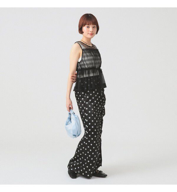 Ray BEAMS 「チュール シャーリング ノースリーブ」|Tシャツ・カットソー|