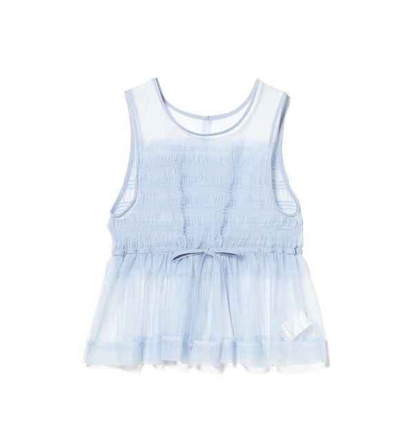 Ray BEAMS 「チュール シャーリング ノースリーブ」|Tシャツ・カットソー|