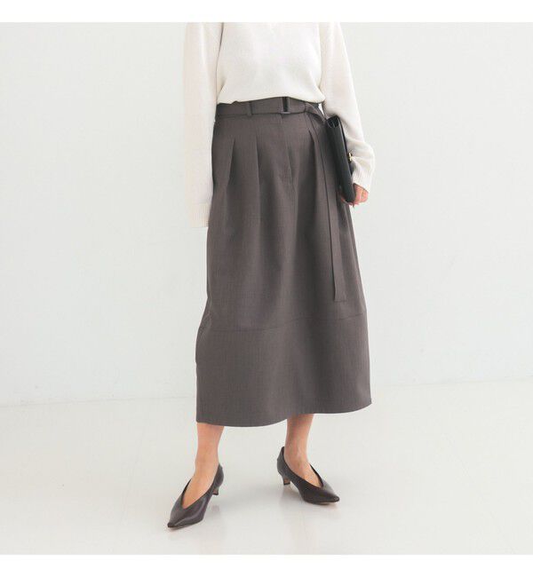 Demi-Luxe BEAMS 「ベルテッド コクーン スカート」|スカート|