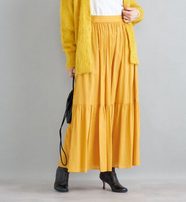 SHIPS for women「〈手洗い可能〉綿ドビー ティアード ギャザースカート◇」|スカート|