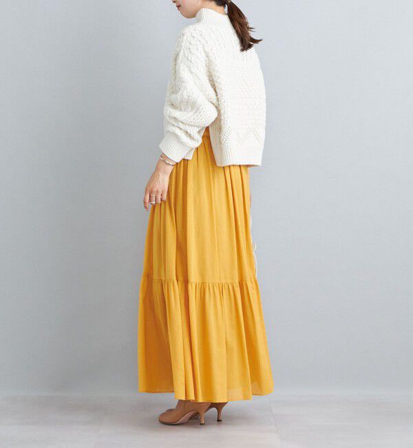 SHIPS for women「〈手洗い可能〉綿ドビー ティアード ギャザースカート◇」|スカート|