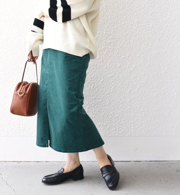 SHIPS for women「*〈手洗い可能〉ストレッチ コーデュロイ イージー ナロー スカート ◇」|タイト|