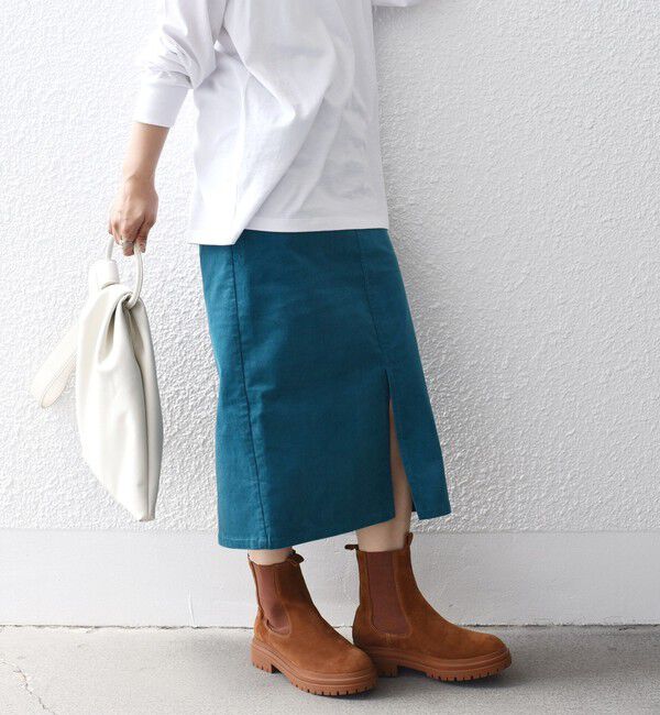 SHIPS for women「*〈手洗い可能〉ストレッチ コーデュロイ イージー ナロー スカート ◇」|タイト|