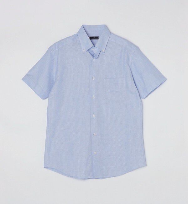SHIPS「SHIPS: カラミ織り ボタンダウン 無地 半袖 シャツ」|シャツ・ブラウス|