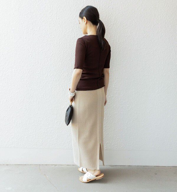 SHIPS for women「〈手洗い可能〉ドライテレコ ボートネック 5分袖 カットソー」|Tシャツ・カットソー|