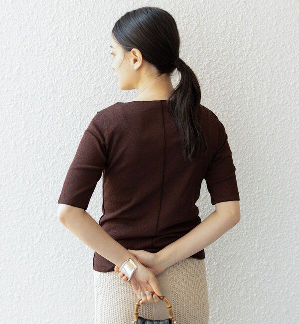 SHIPS for women「〈手洗い可能〉ドライテレコ ボートネック 5分袖 カットソー」|Tシャツ・カットソー|