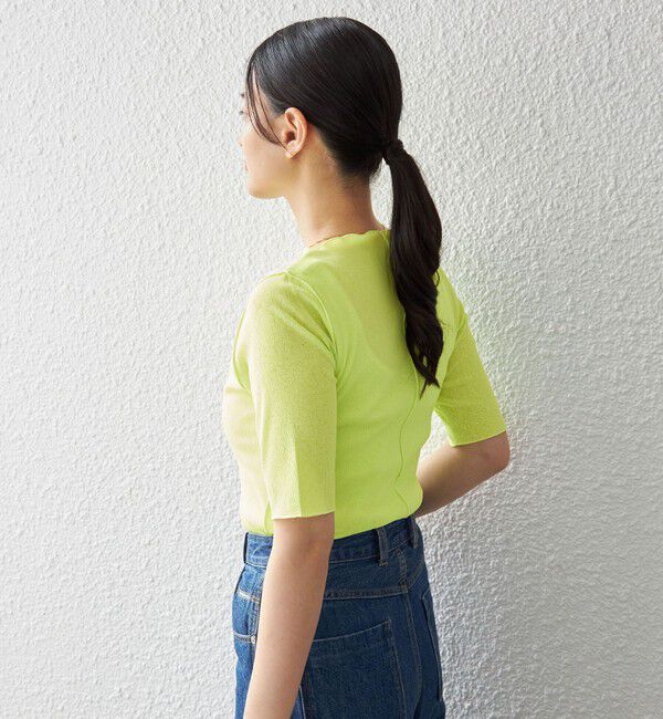 SHIPS for women「〈手洗い可能〉ドライテレコ ボートネック 5分袖 カットソー」|Tシャツ・カットソー|